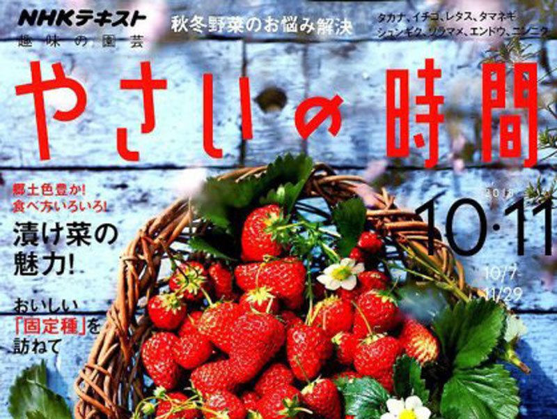 「趣味の園芸　やさいの時間」(2018年10・11月号)にて、在来農場の野菜づくりやそのこだわりについて紹介されました。